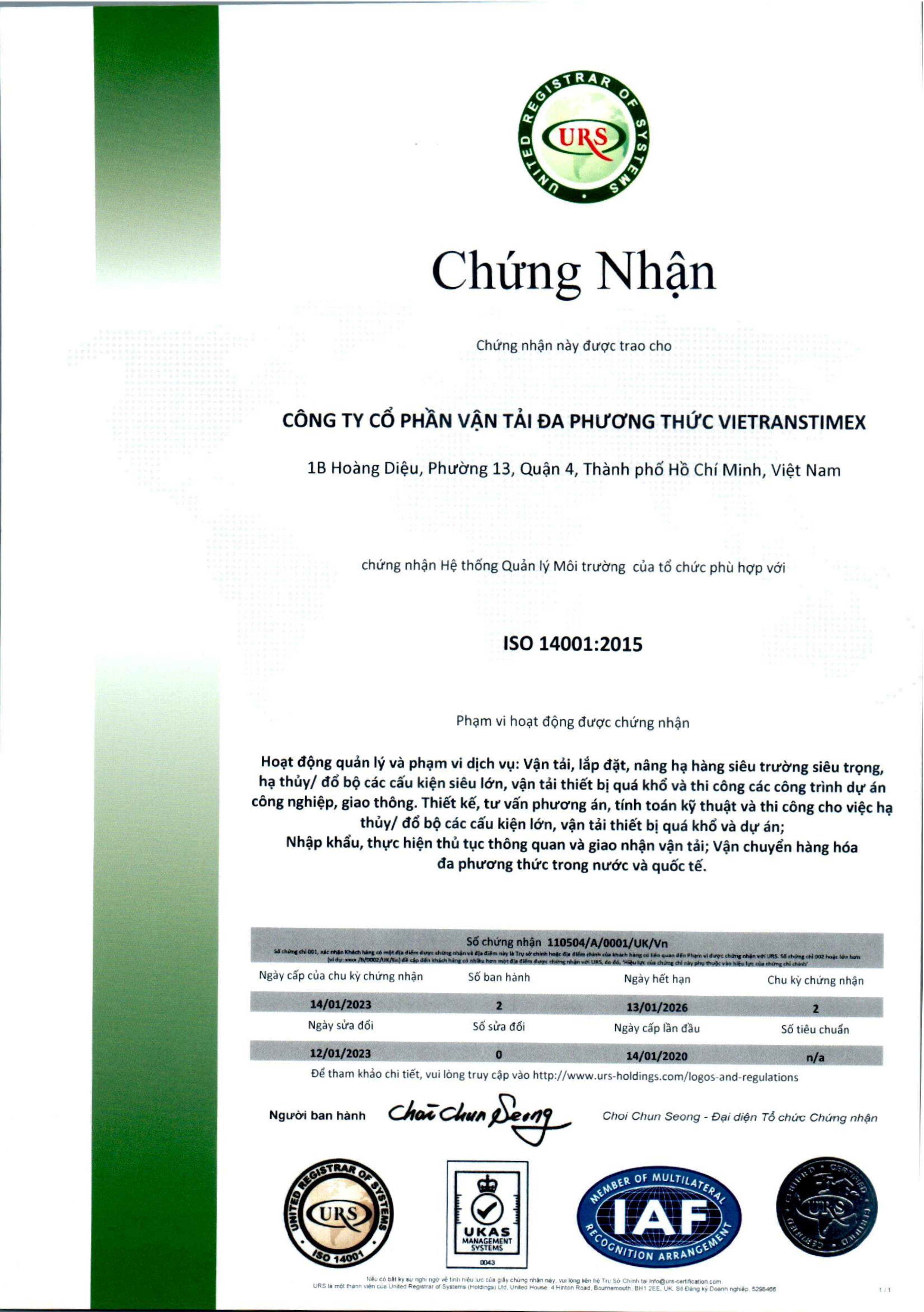 Hệ thống ISO 14001:2015