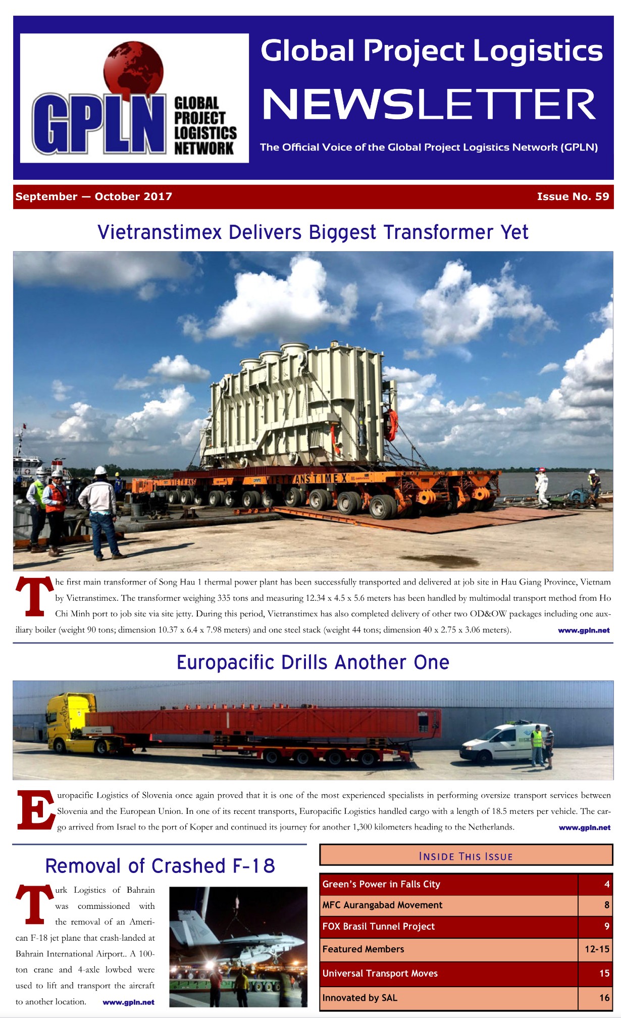Tin về hoạt động sản xuất của Vietranstimex trên ấn bản số 59 của Tạp chí GPLN