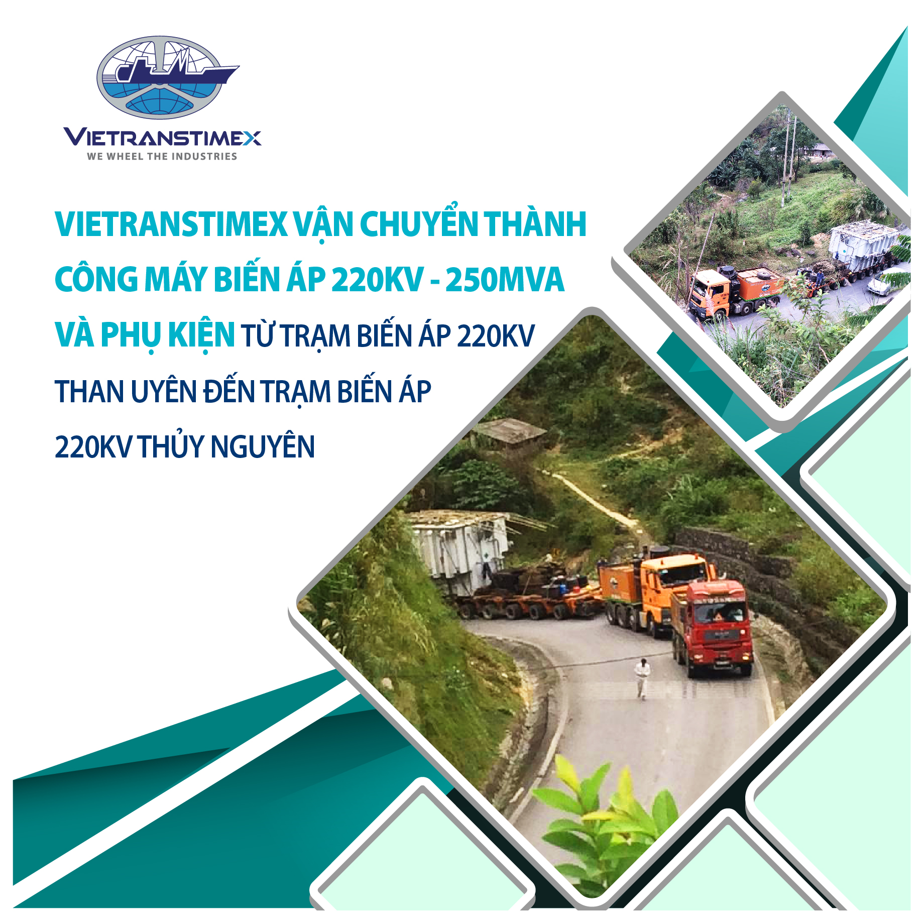 Vietranstimex Successfully Transported The 220Kv – 250MVA Transformer And Associated Fittings From 220Kv Than Uyen Substation To  220Kv Thuy Nguyen Substation