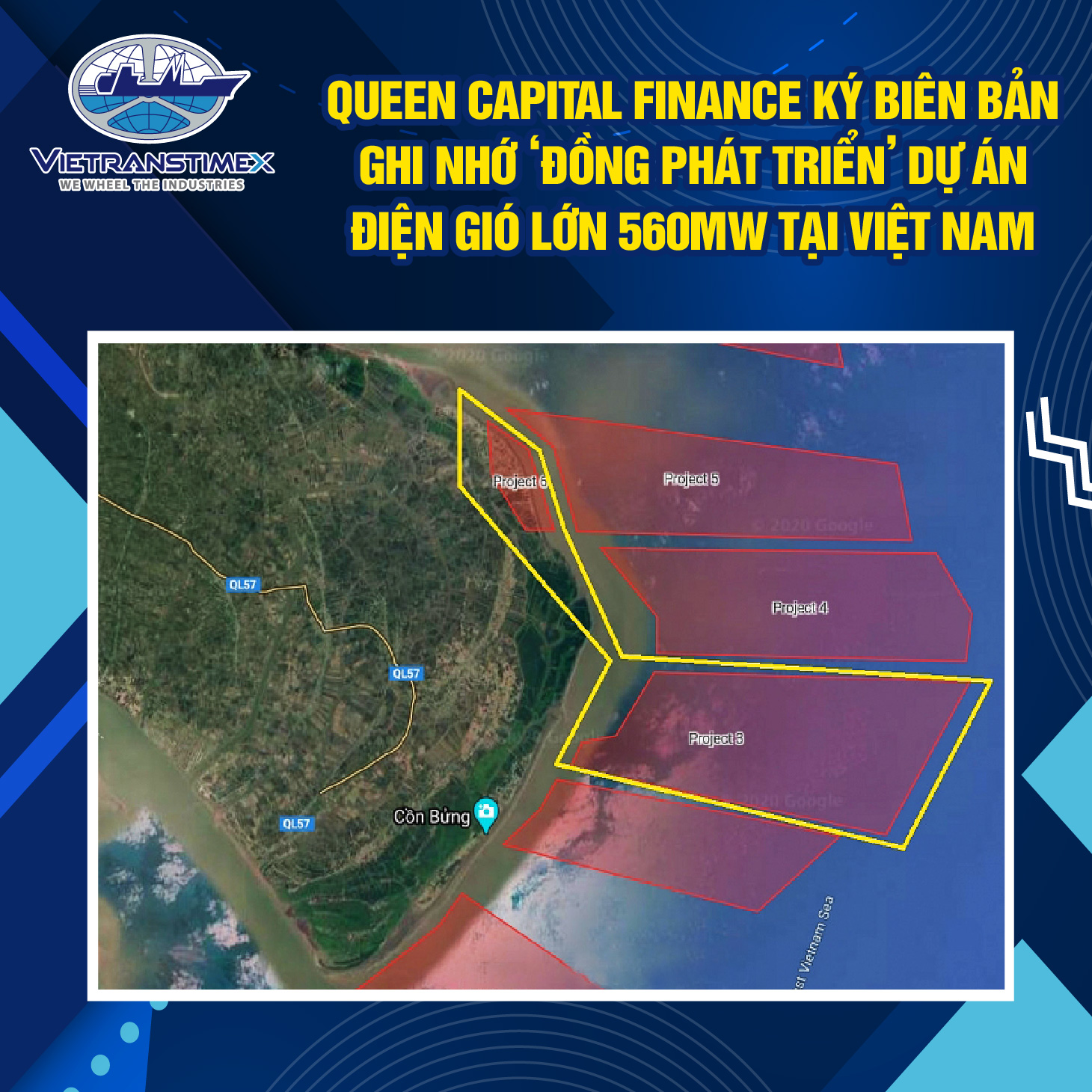 Queen Capital Finance Ký Biên Bản Ghi Nhớ ‘Đồng Phát Triển’ Dự Án Điện Gió Lớn 560MW Tại Việt Nam