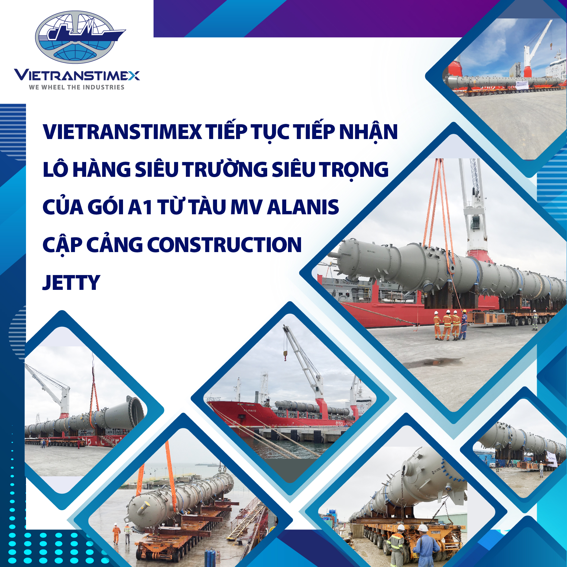 Vietranstimex Continuously Received Heavy Cargos Of Package A1 From The MV Alanis Docked At Construction Jetty Port
