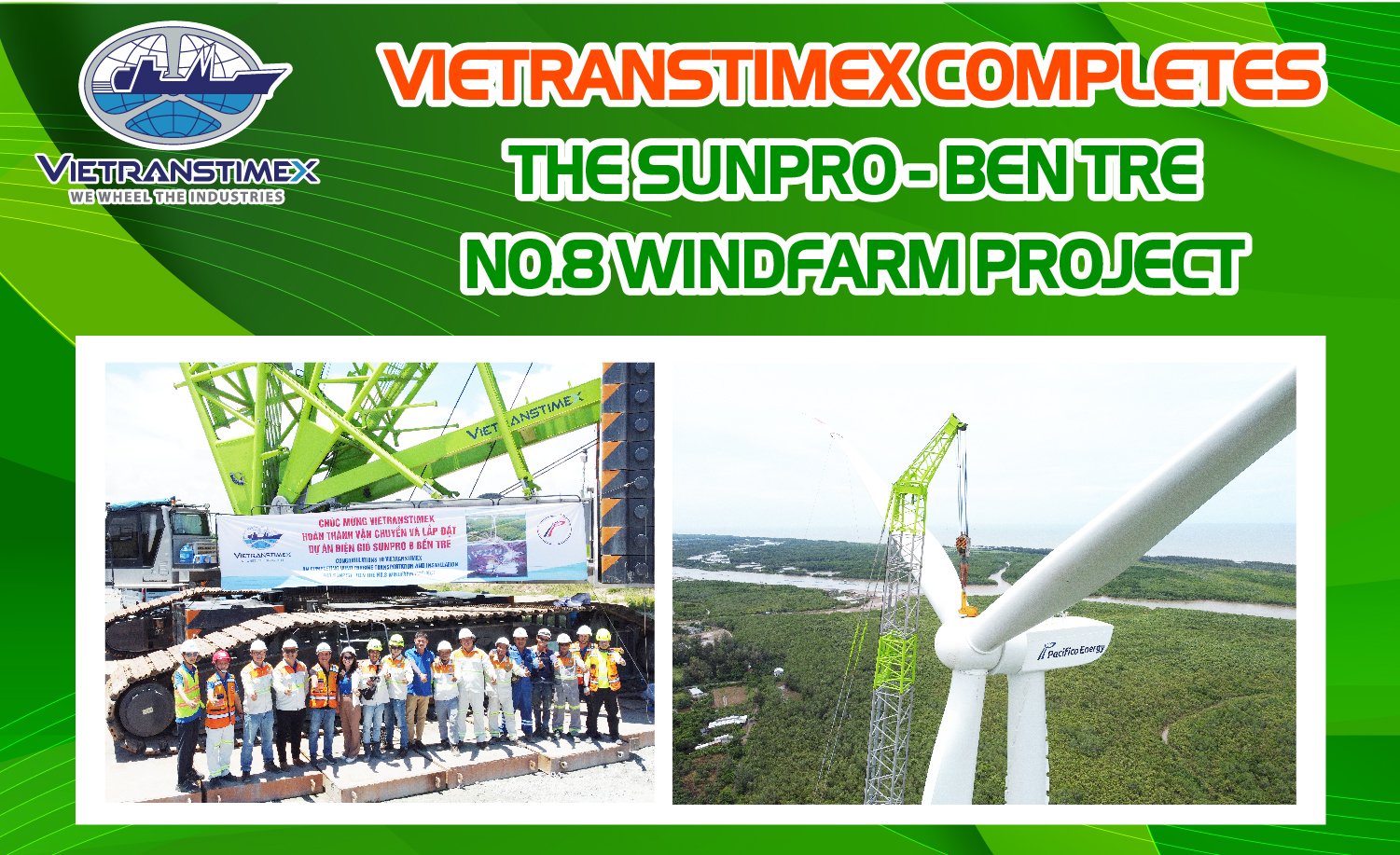 Vietranstimex Hoàn Thành Dự Án Nhà Máy Điện Gió Sunpro 8 – Bến Tre