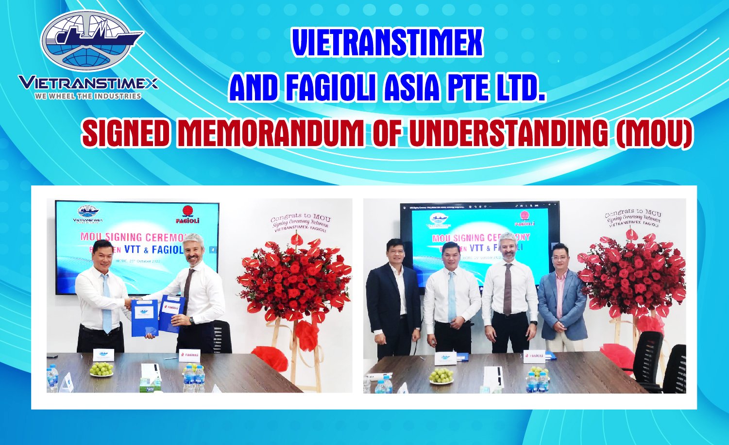 Vietranstimex Ký Kết Thỏa Thuận Hợp Tác Kinh Doanh Với Fagioli Asia Pte Ltd.