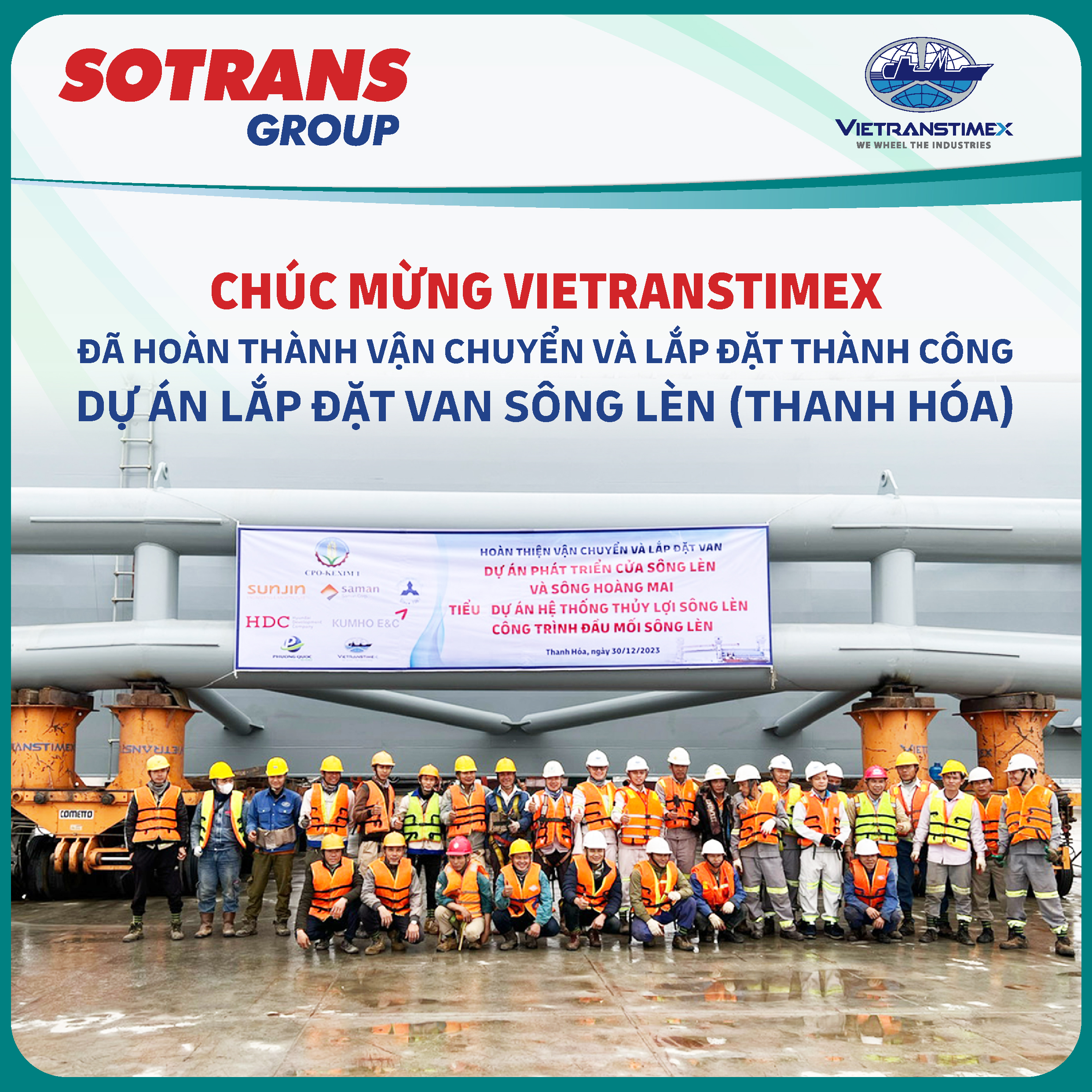 Vietranstimex Completes The Transportation And Erection Of Valve Gate For Len River (Thanh Hoa Province)